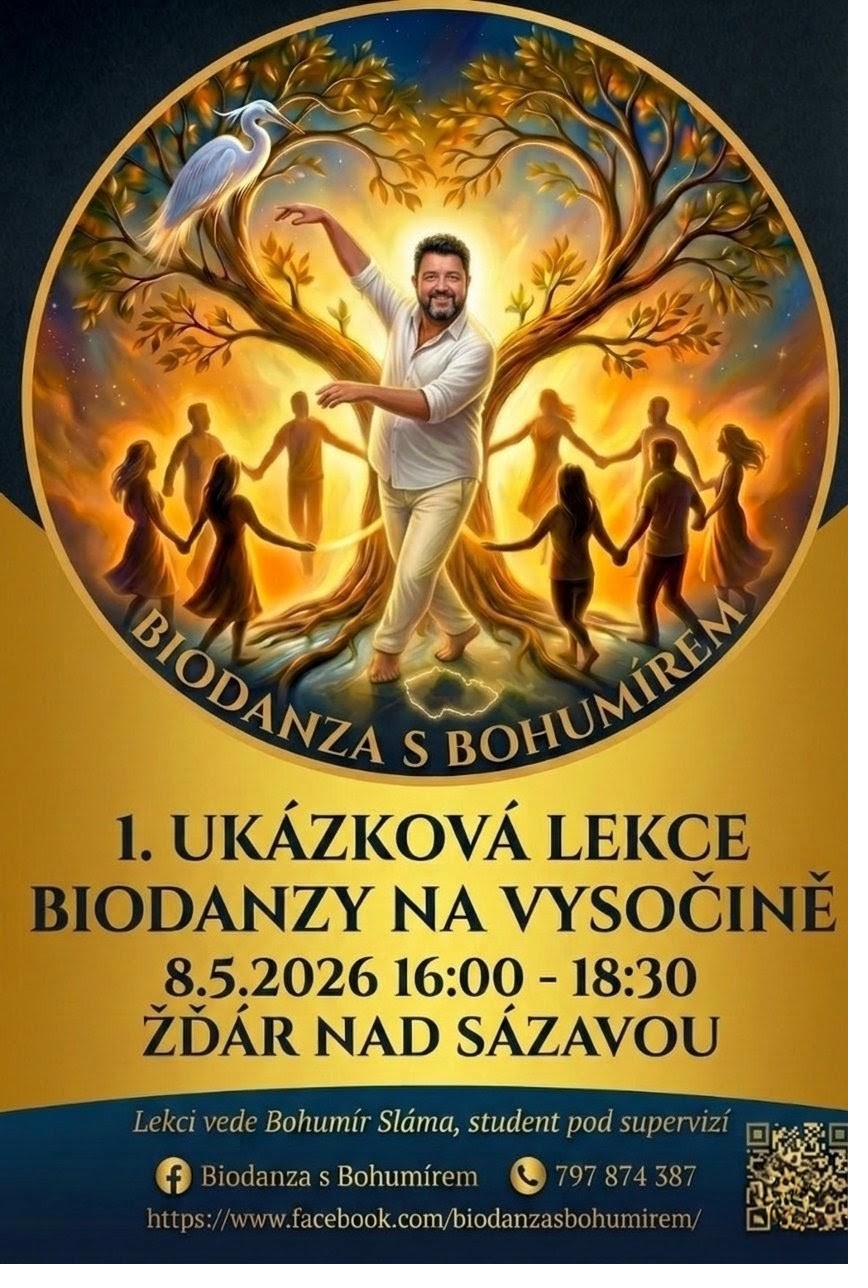 Plakát: 1. Ukázková lekce Biodanzy na Vysočině